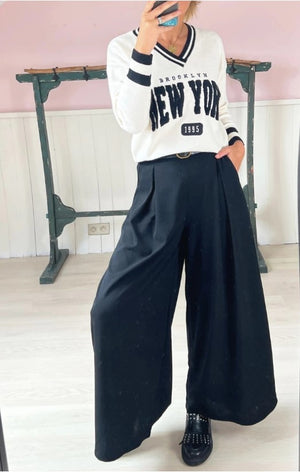 Wijde damesbroek met riem – superflaterend & comfy kameel - RABOLLA