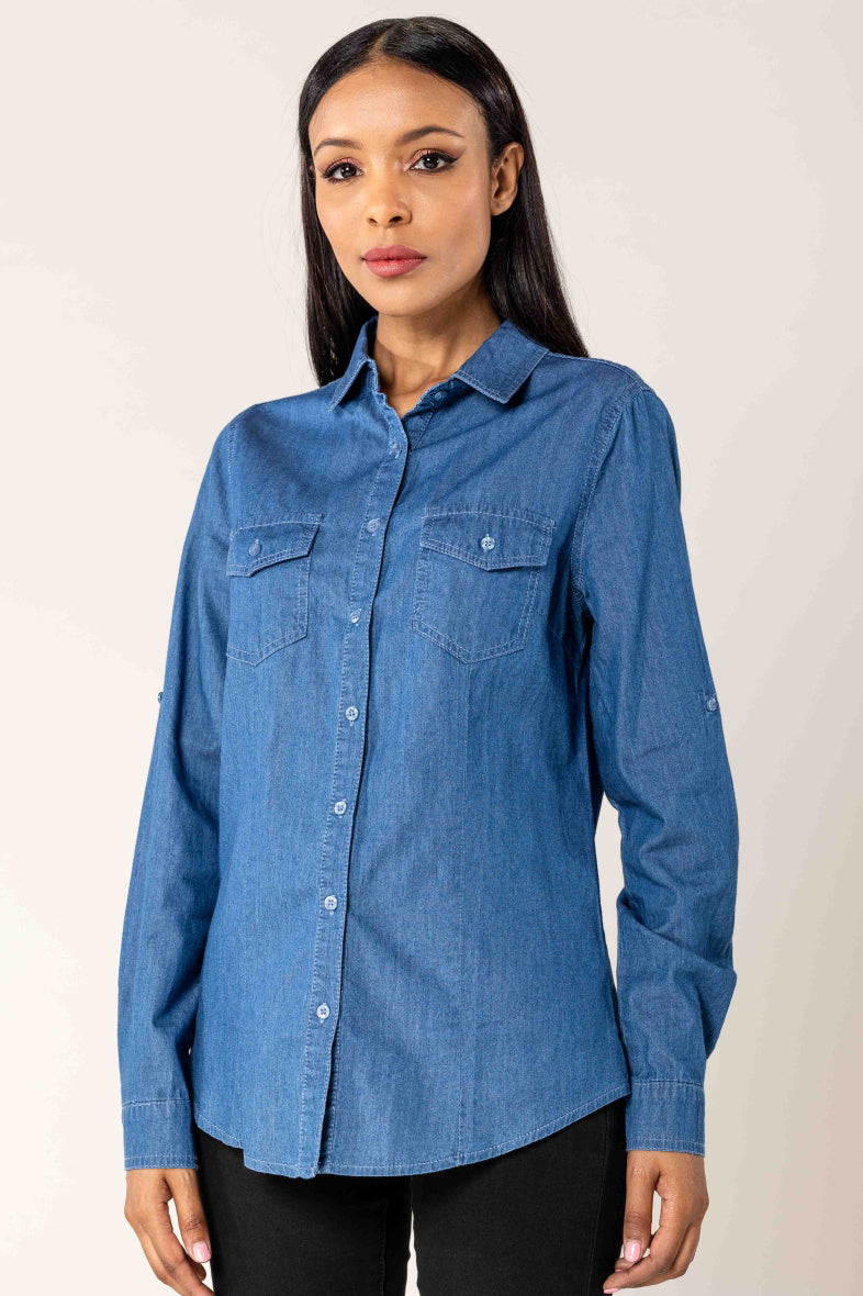 Blouse in jeans-stijl