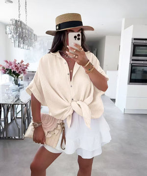 Mousseline Blouse met Knoop - RABOLLA