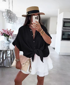 Mousseline Blouse met Knoop - RABOLLA