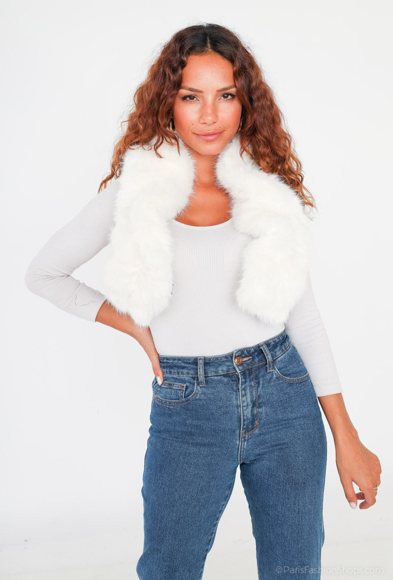 Luxe bontsjaal wit
