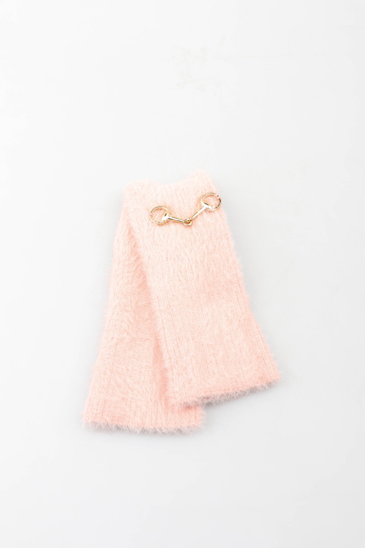 Luxe vingerloze handschoenen met gouden detail van wolmix - Roos