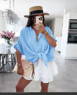 Mousseline Blouse met Knoop - RABOLLA