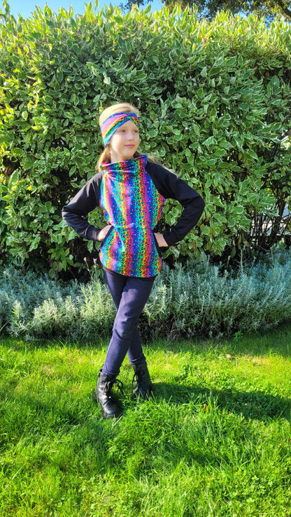 Regenboog Sweater met Kraag - Jachtluipaard