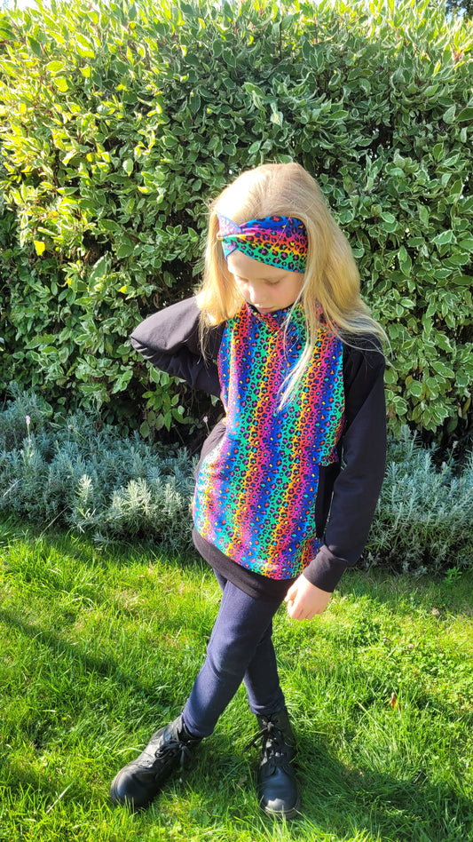 Regenboog Sweater met Kraag - Jachtluipaard