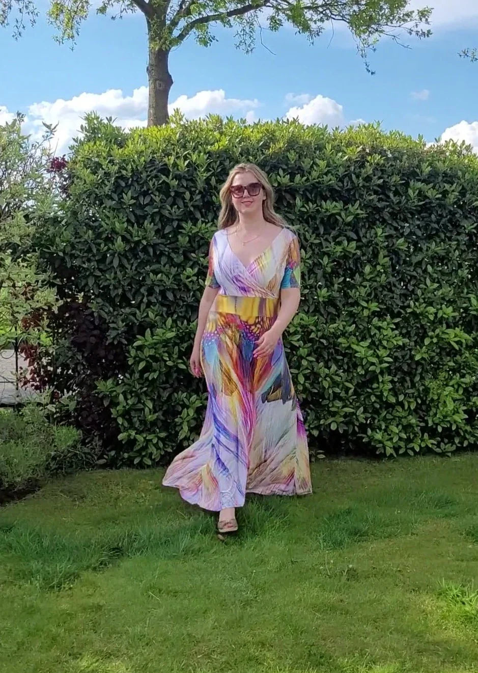 Lange jurk Fantasie feathers - RABOLLA
