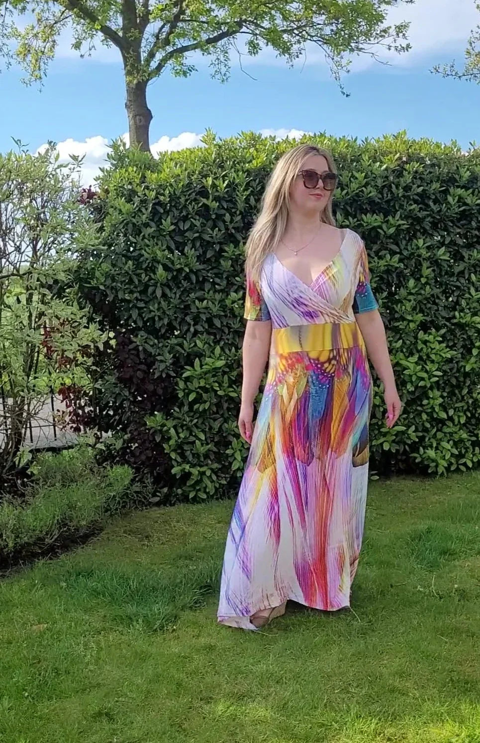 Lange jurk Fantasie feathers - RABOLLA