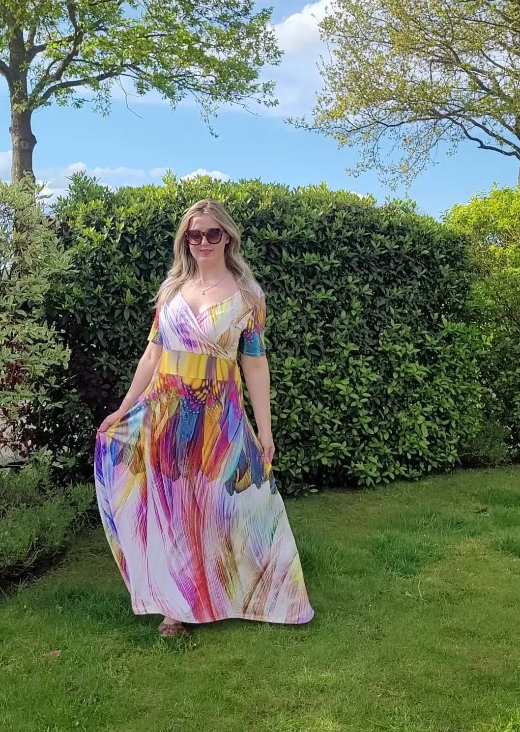 Lange jurk Fantasie feathers - RABOLLA