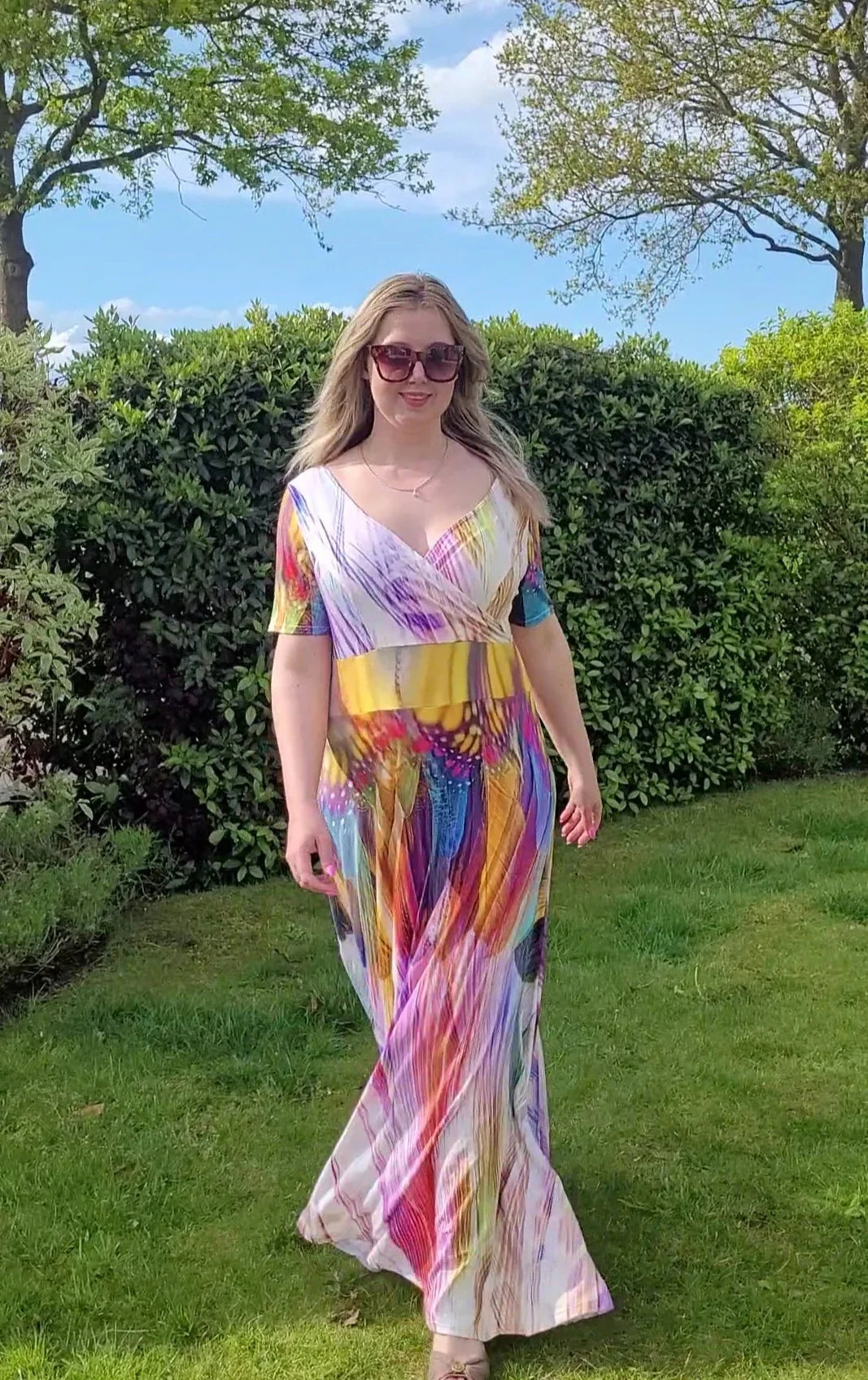 Lange jurk Fantasie feathers - RABOLLA