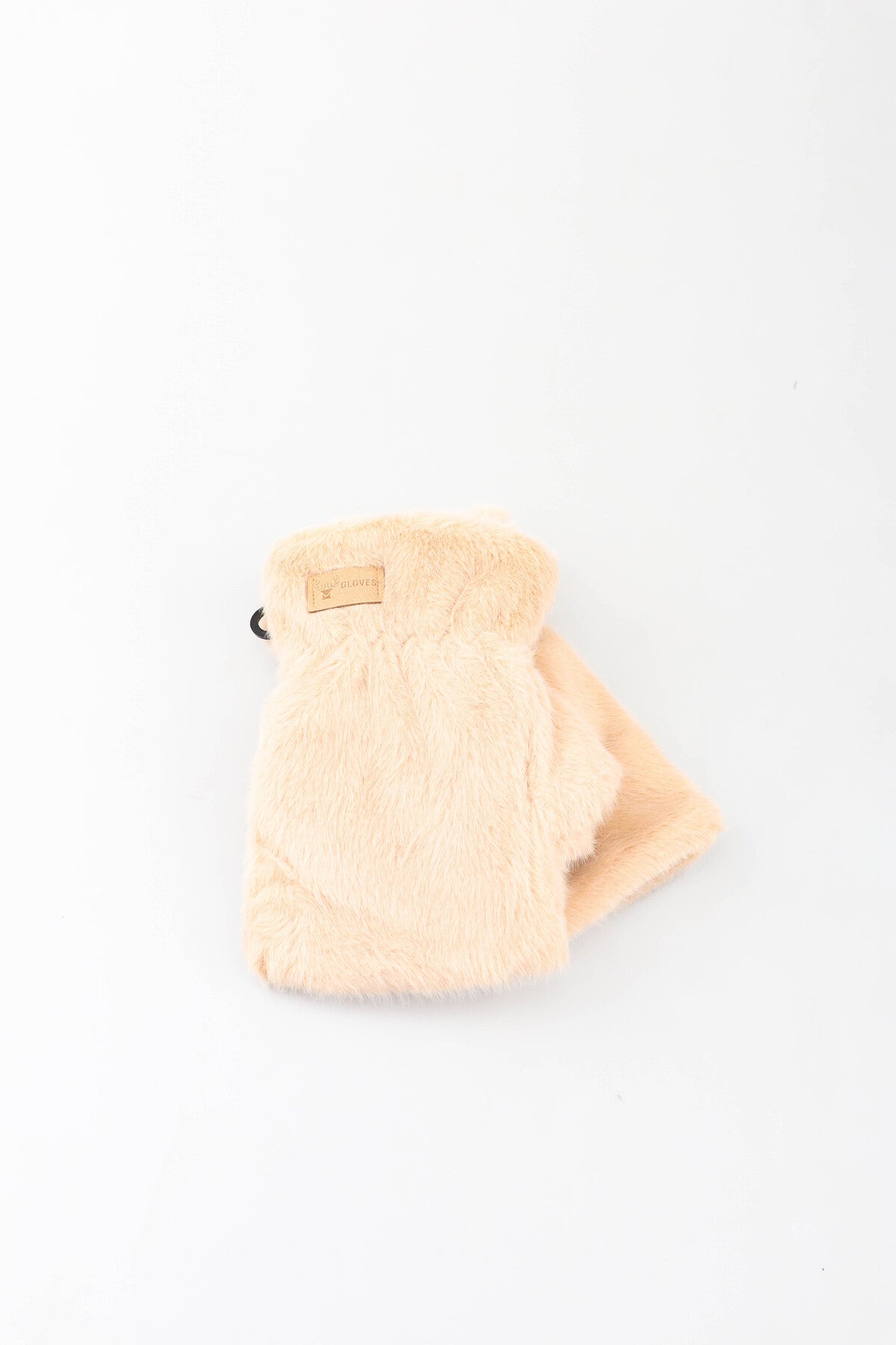 Superzacht fluffy vingerloze handschoenen van faux fur - Vanilla