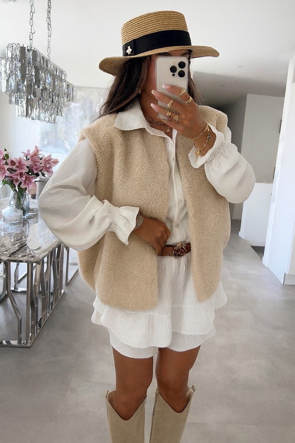Bodywarmer Teddy Beige